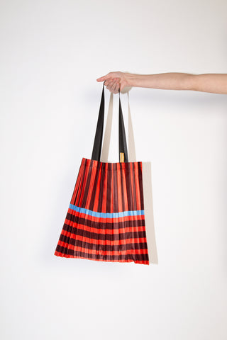 Ravello Red Pleated Tote Bag